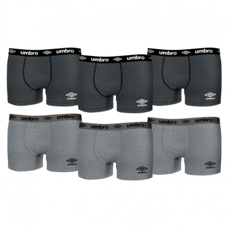 Pack 6 calzoncillos UMBRO en negro y gris para hombre