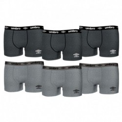 Pack 6 calzoncillos UMBRO en negro y gris para hombre