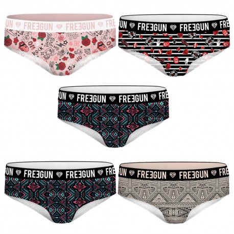 Pack 5 braguitas surtidas FREEGUN