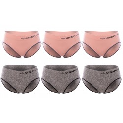 Set 6 Slips deportivo femenino, negro/gris/rosa, sin costuras