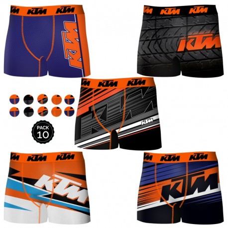 Pack 10 calzoncillos KTM en varios colores para hombre