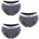 Pack 3 slips deportivos femeninos UMBRO en color negro con cintura blanca