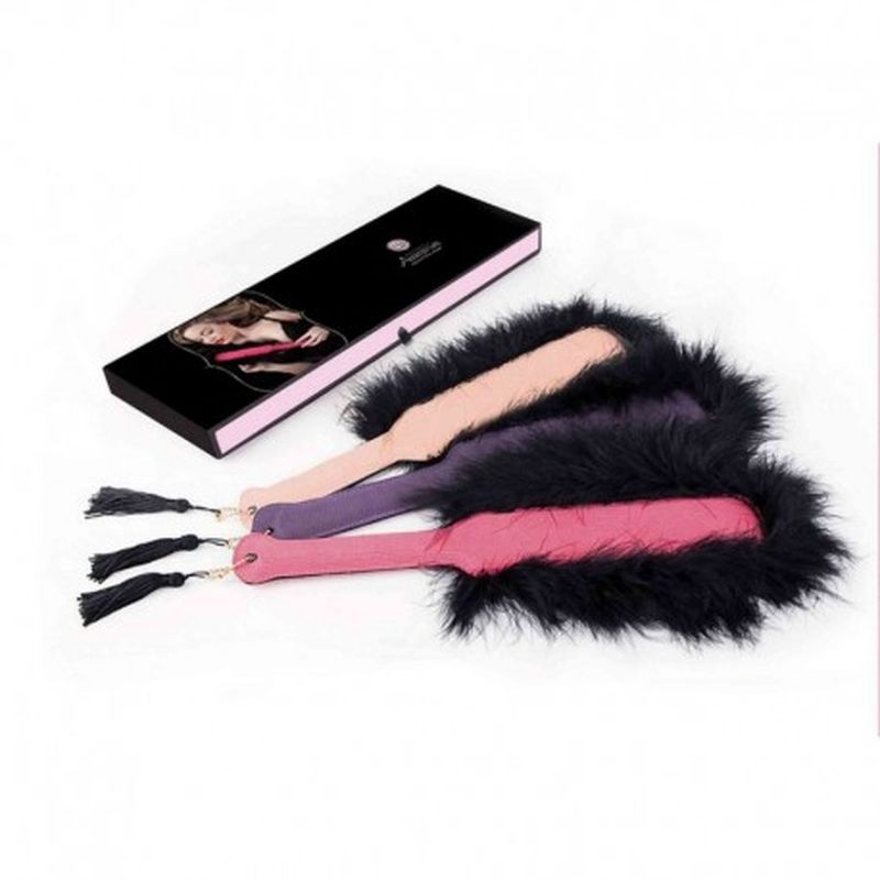 SEDUCTIVE WHIP: FUSTA CUERO Y MARABU, 3 colores