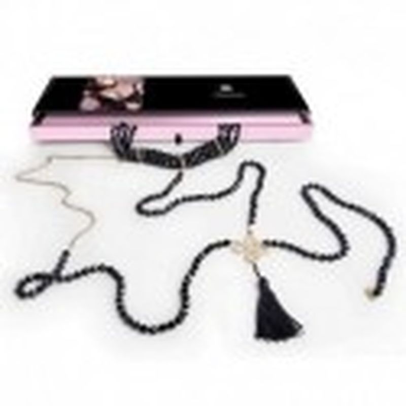 SEDUCTIVE NECKLACE: COLLAR Y CINTURON PERLAS NEGRAS