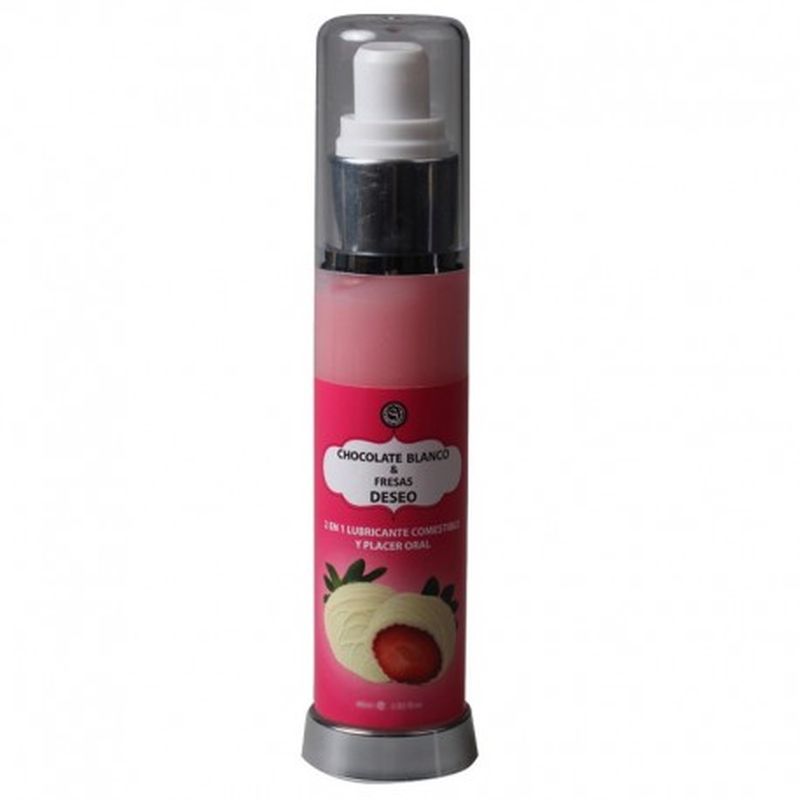 LUBRICANTE COMESTIBLE CHOCOLATE BLANCO Y FRESAS, 50 ml.