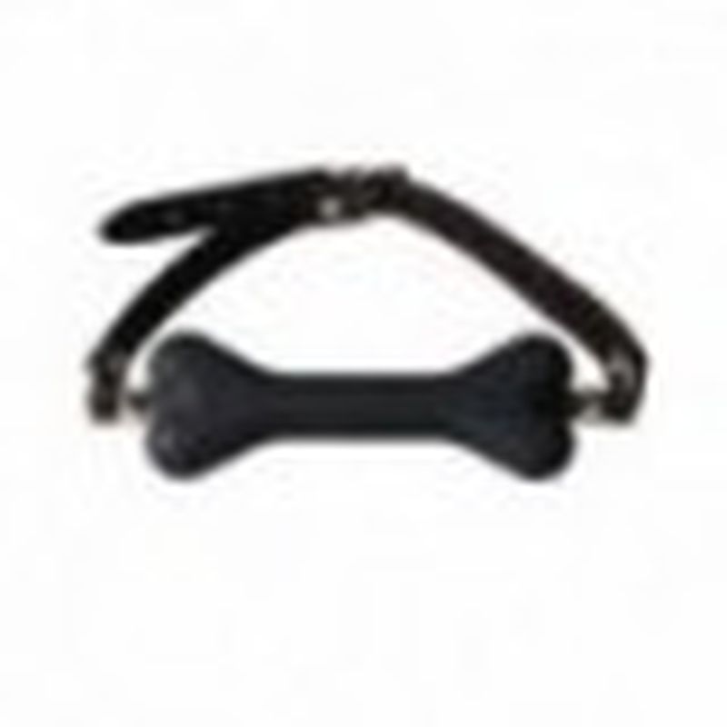 MORDAZA HUESO SILICONA NEGRO