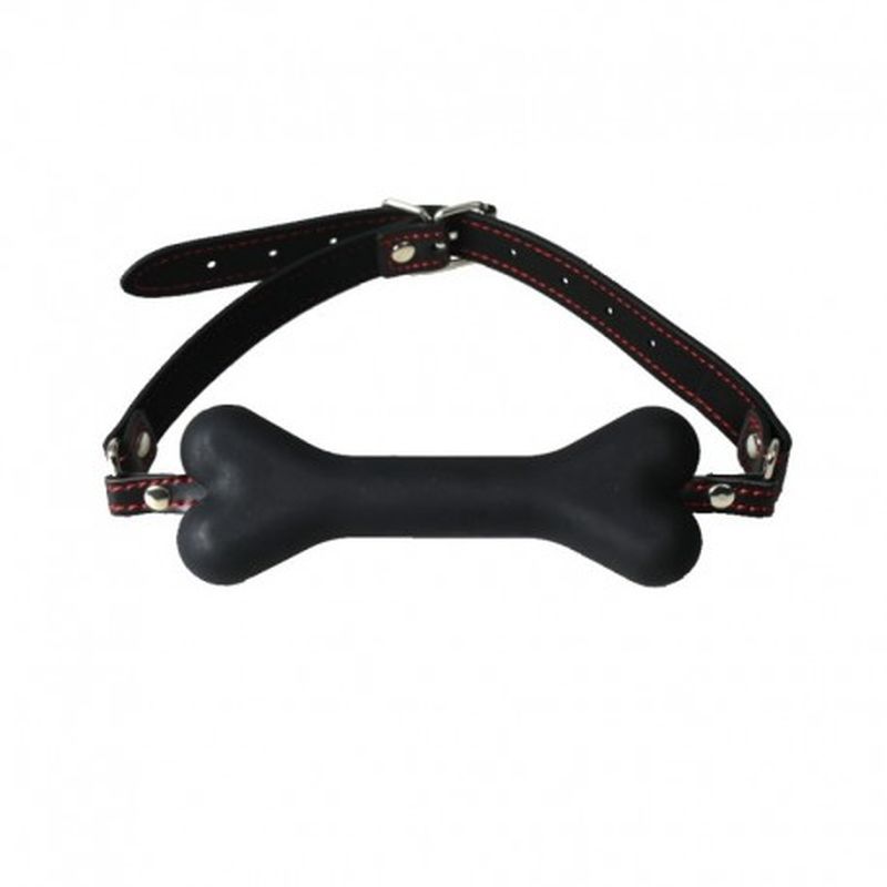 MORDAZA HUESO SILICONA NEGRO