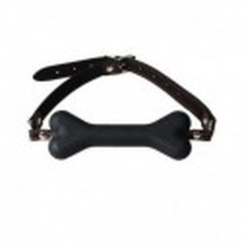 MORDAZA HUESO SILICONA NEGRO