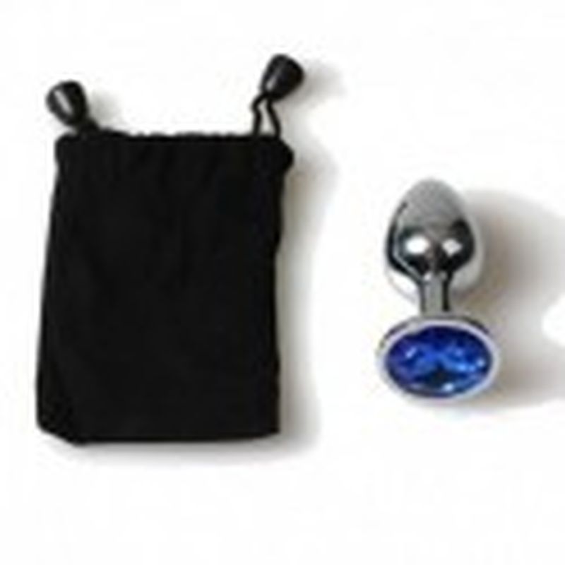 PLUG ANAL METAL PEQUEÑO BOLSA AZUL