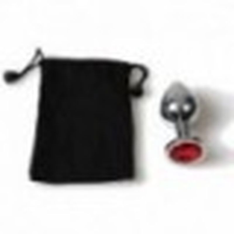 PLUG ANAL METAL  MEDIANO BOLSA ROJO
