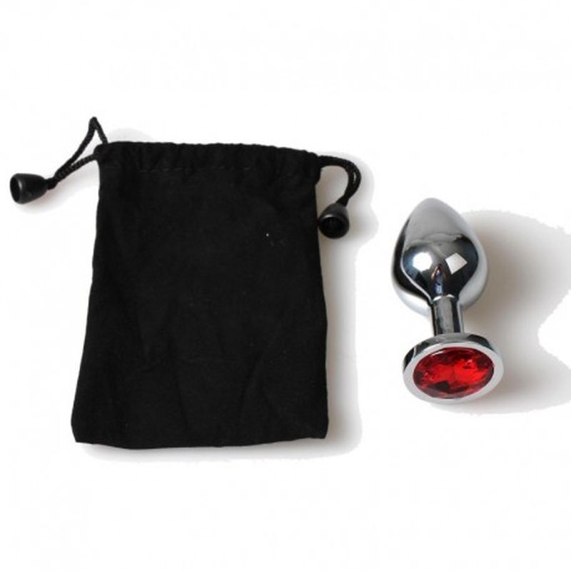 PLUG ANAL METAL  MEDIANO BOLSA ROJO